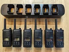 6 Pack Motorola RDU2080d UHF Business two-way radios with Multi-unit charger.