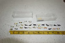 tiny miniature livestock horse cows for train sets and miniature towns lot of 28