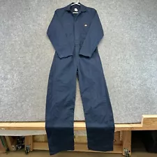 Dickies Coveralls Mens Small Blue Navy Workwear Mechanic Workwear Pockets Logo