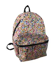 Emojination Backpack Text Print Multicolors Signs 6"x12" Hearts Food Faces