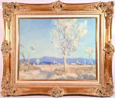 Listed Artist William Posey Silva (1859-1948) Oil Painting "Tuscon Desert"