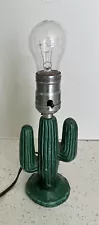 Vintage 1960s Ceramic Cactus Lamp 7" Southwest Decor Western