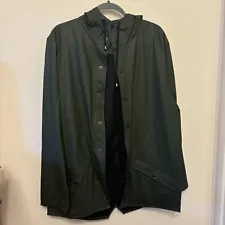 RAINS Unisex Rain Jacket Raincoat 1201 - Men’s Size Small - Green