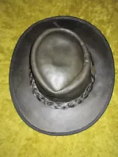 SALE~5% OFF~Barmah Black Leather Cowboy Hat~VG~Braided Band