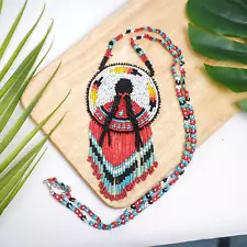 Handmade MMIW Beaded Medallion Necklace For Women, Gift For Her - SALE 50% OFF