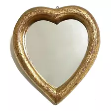 VTG Florentine Heart Mirror Gold Wood Italian Renaissance Style Romantic Italy