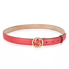 Gucci Red Calfskin Interlocking G Belt 90/36