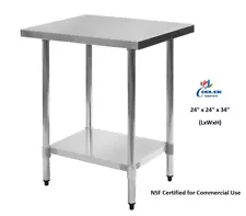 NEW 24" x 24" x 34" Prep Table Commercial Kitchen Equipment Stand Stainless NSF