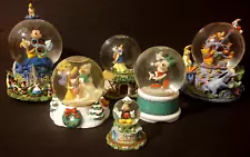 Lot of 8 Disney Snow Globes / Pooh, Cinderella, Snow White, Mickey, Minnie +