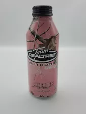 2006 Team Realtree Outdoor Energy Drink Pink Lemonade Empty 16oz Aluminum Bottle