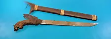 Vintage Southeast Asian Barong Talibon Sword Knife + Scabbard