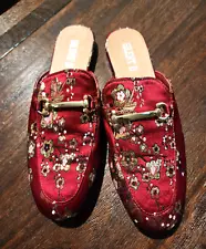 Silent D Ginseng Red Embossed Mules Women's Sz US. 8.5 / EUR 39