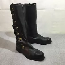 Renboots Men 8 Button Leather Renaissance Medieval Tall Boot Size 10