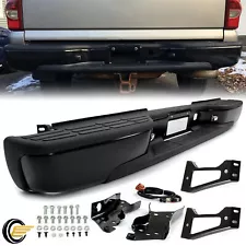 Black Rear Step Bumper Assembly For 99-07 Chevy Silverado GMC Sierra 1500 2500