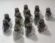 Real Crystals for Witchcraft in 14 Labeled Skull Spell Jars Wiccan Spiritual