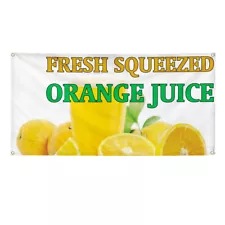 Vinyl Banner Multiple Sizes Fresh Squeezed Orange Juice B Business Outdoor