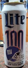 New York GIANTS 100th anniversary Miller Lite can 24oz - Limited Edition NFL NEW