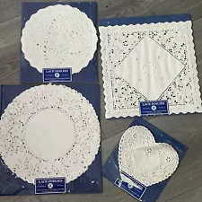 Paper Lace Doilies Lot Various Sizes Square / Round / Heart For William Somona