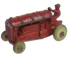 Vintage 1930's Barclay? Red Fordson Tractor #17 White Tires Antique