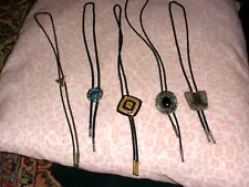 Lot of 5 Vintage Western Bolo Ties