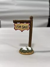 Lefton Colonial Christmas Village Figurine, “For Sale Sign”, 1994, 01390