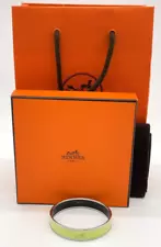 Authentic Hermes Caleche MM Light green Bangle W/Box/Bag NS050162