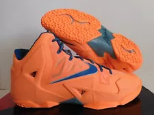 NIKE LEBRON XI 11 ATOMIC ORANGE-GREEN ABYSS-GLACIER ICE SZ 14 [616175-800]