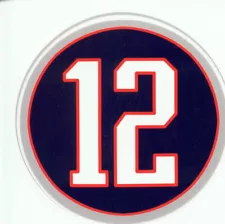 TOM BRADY NEW ENGLAND PATRIOTS 4" ROUND NUMBER STICKER JULY 4TH SALE!