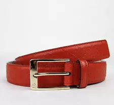 NEW Authentic GUCCI Mens Diamante Leather Belt with Square Buckle 345658