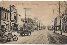 Zeeland MI--Main St./state bank/Model T's/hay wagon; 3 nice 1910s PPCs