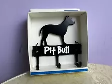 Pit-Bull Dog Leash & Key Hanger 3 Hook Pit Bull hang up rack