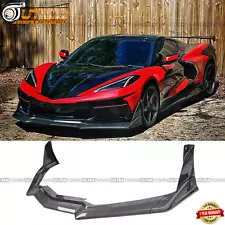 For Chevrolet Corvette C8 Z51 STG 2020-2024 Front Bumper Lip Carbon Fiber Look