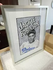 Project 2020 21x17 Silver Framed Signed Mister Cartoon, Jackie Robinson