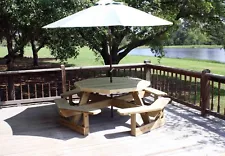 Custom Built To Order 5' Octagon Picnic Table Made Of Pressure Treated Pine