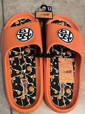 Dragon Ball Z Ground Up Men Sz 12 Sandals Slides Orange With Tags