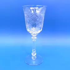 Vintage Heisey Crystal Orchid Tall Stem Wine Water Goblet 8"