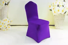 50 Spandex Chair Covers for sale PURPLE Flat Front