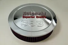 14" SB Chevy 383 Bold Logo Stroker Chrome Air Cleaner Holley Washable recessed