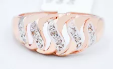 GENUINE DIAMOND RING 10K ROSE GOLD - Made in USA - Free Appraisal Service