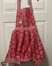 Whim Red & White Striped Apron NWT