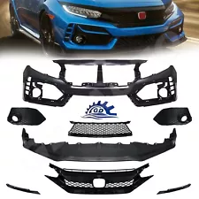 For 2016 - 2018 Honda Civic 4-Door Sedan Retrofit Front Bumper Body Parts Kit