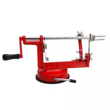 3-in-1 Stainless Steel Hand-cranking Apple Peeler Slicer Peeler Red