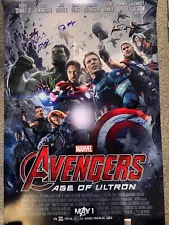 The Avengers: Age of Ultron Movie Poster Cast Signed Robert Downey Jr. COA Badge