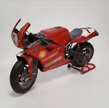 Vintage Red Racing Motorcycle Model - Shell Livery - Ornamental Display