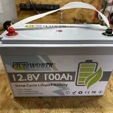 12V 100Ah LiFePO4 Lithium Battery for RV Marine Solar Trolling Motor Used