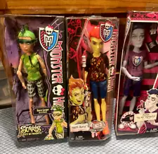 New Monster High Boy Doll Lot of 3: Slo Mo, Heath Burns, Deuce Gorgon Scaris