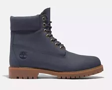 Timberland Men's 6 Inch Heritage Navy Blue Leather Waterproof Boots Style A2N48