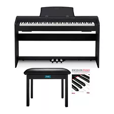 Casio PX770BK Privia Digital Home Piano with Keyboard Bench and Learning Book