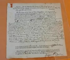 1803 NEW HAMPSHIRE PORTSMOUTH DOCUMENT ISAAC RINGE JUSTICE PEACE ROCKINGHAM