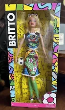 BRITTO BARBIE - 2014 PINK LABEL BARBIE COLLECTOR DOLL - ROMERO BRITTO SOCCERDOLL